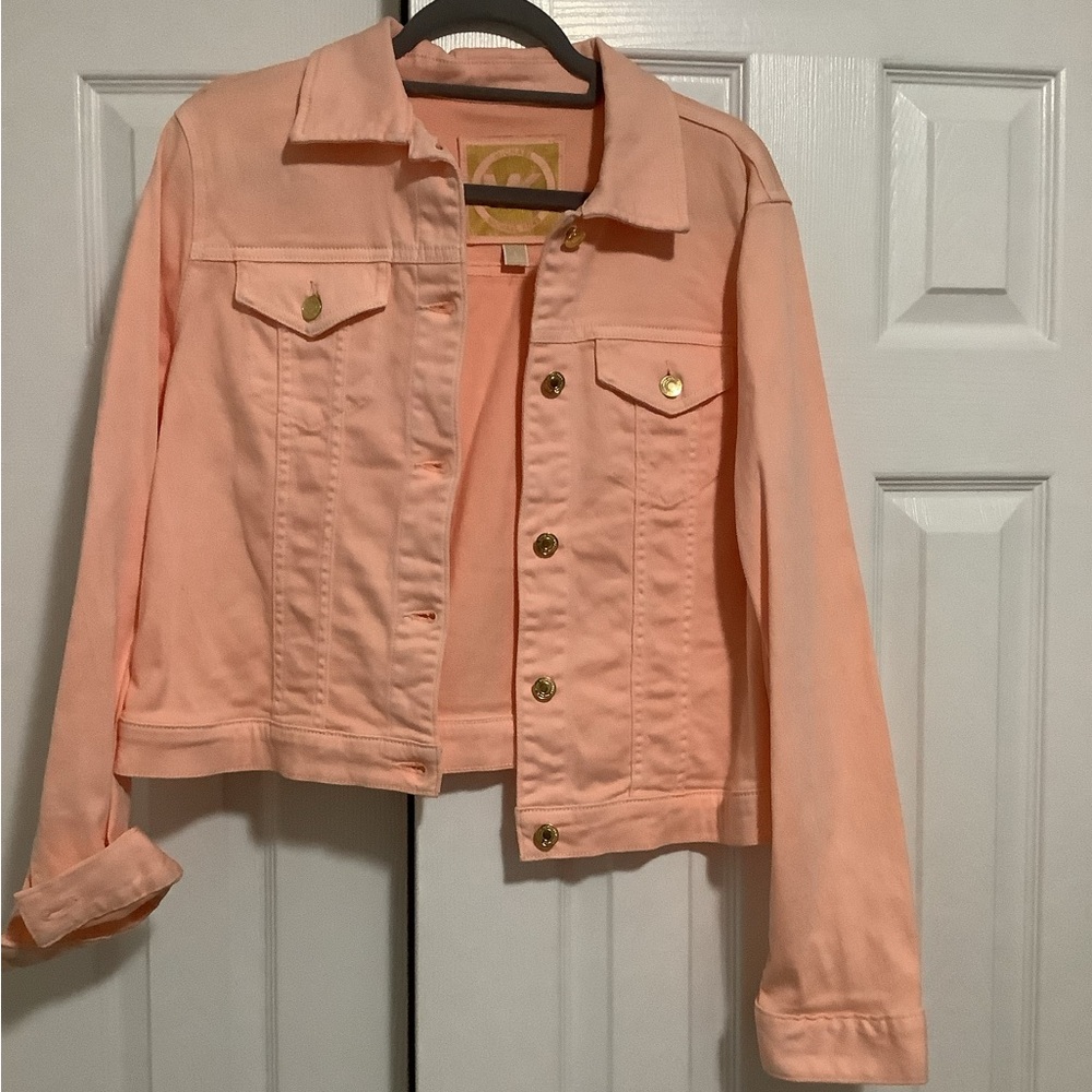Michael Kors Pink Jean Jacket Classic Cropped Style